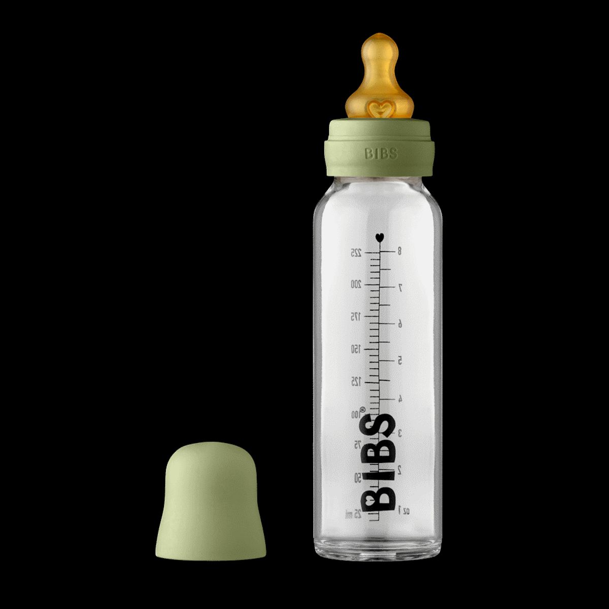 Baby Bottle Glass 225ml. - sage