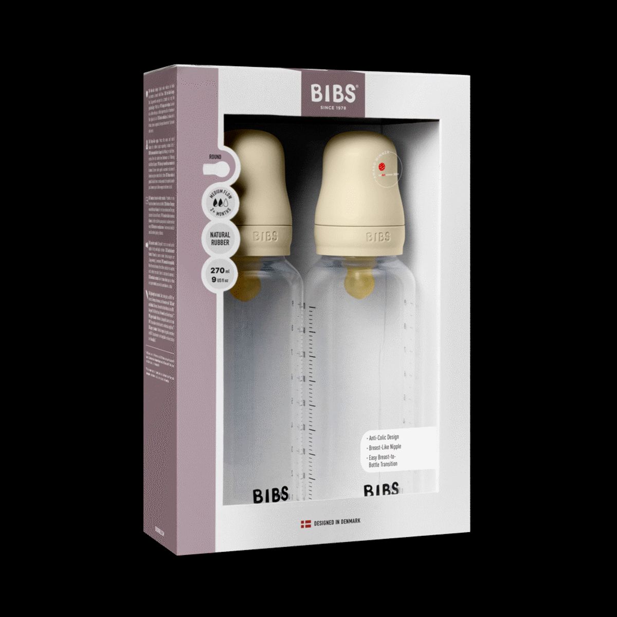 Baby Bottle Latex 2 pack 270 ml Ivory