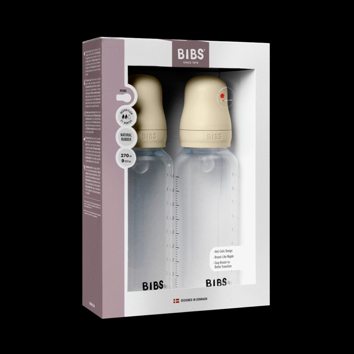 Baby Bottle Silicone 2 pack 270 ml Ivory