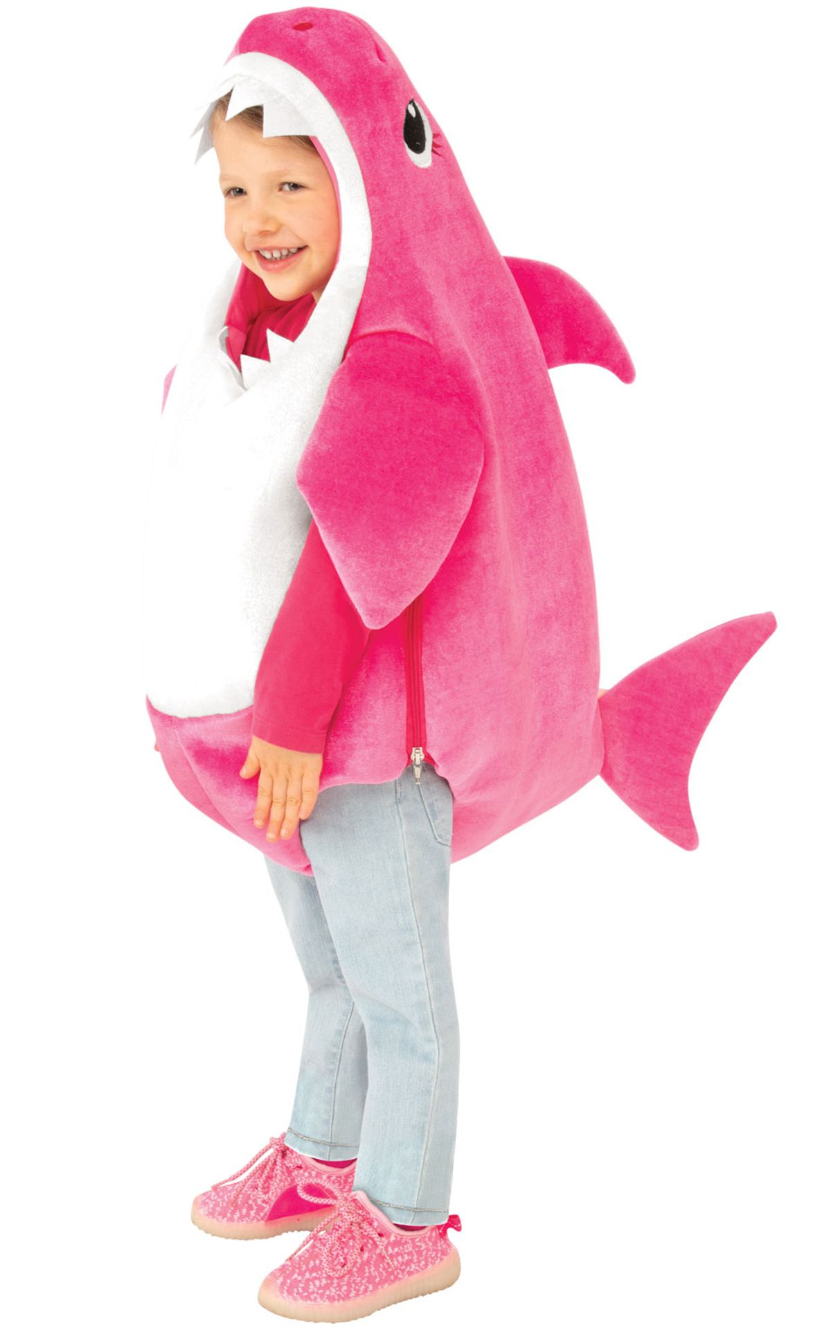 Baby Shark / Mommy Shark Deluxe Pink børnekostume (6-48 måneder)