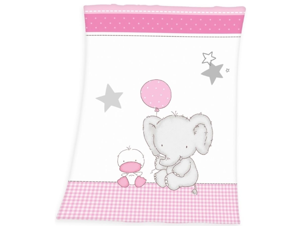 Babybest Elefant Fleece Tæppe - 75 X 100 Cm