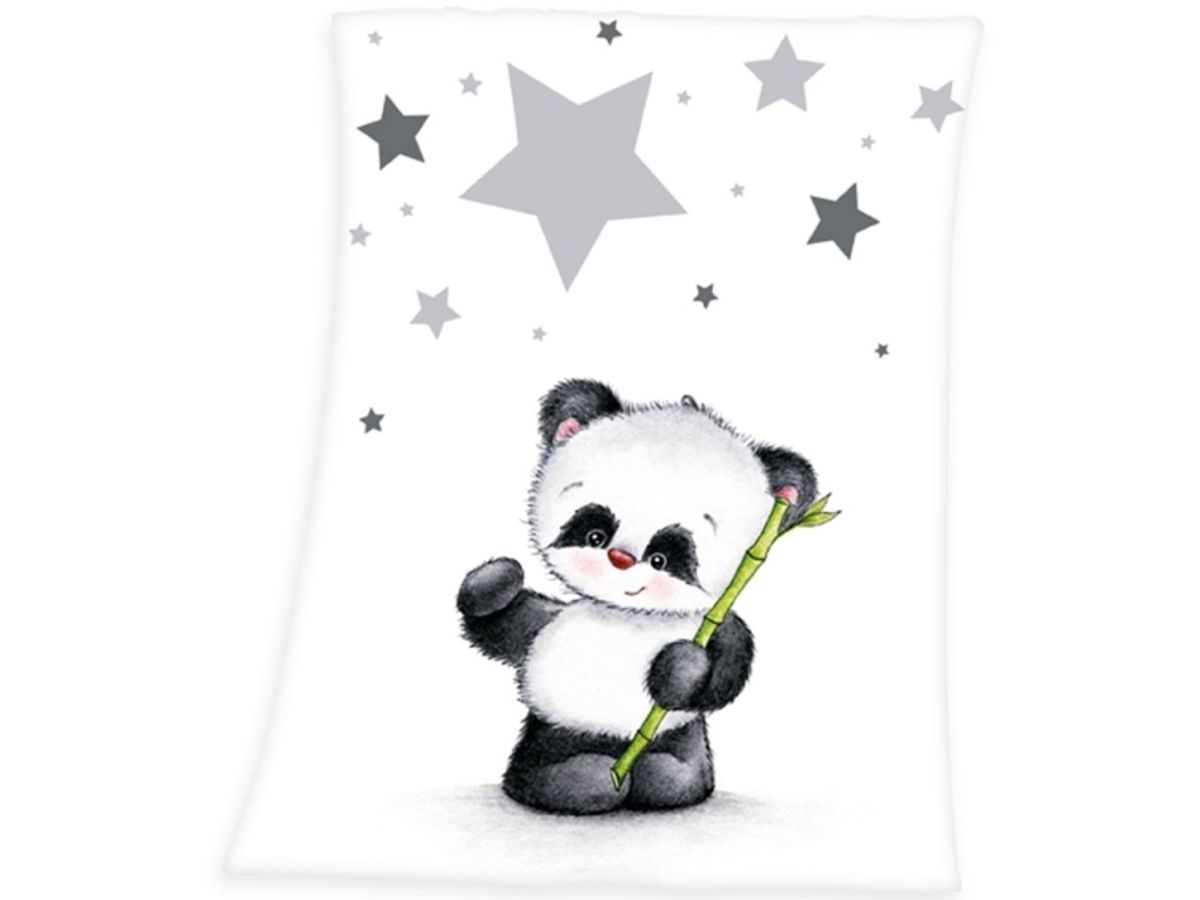 Babybest Panda Fleece Tæppe - 75 X 100 Cm