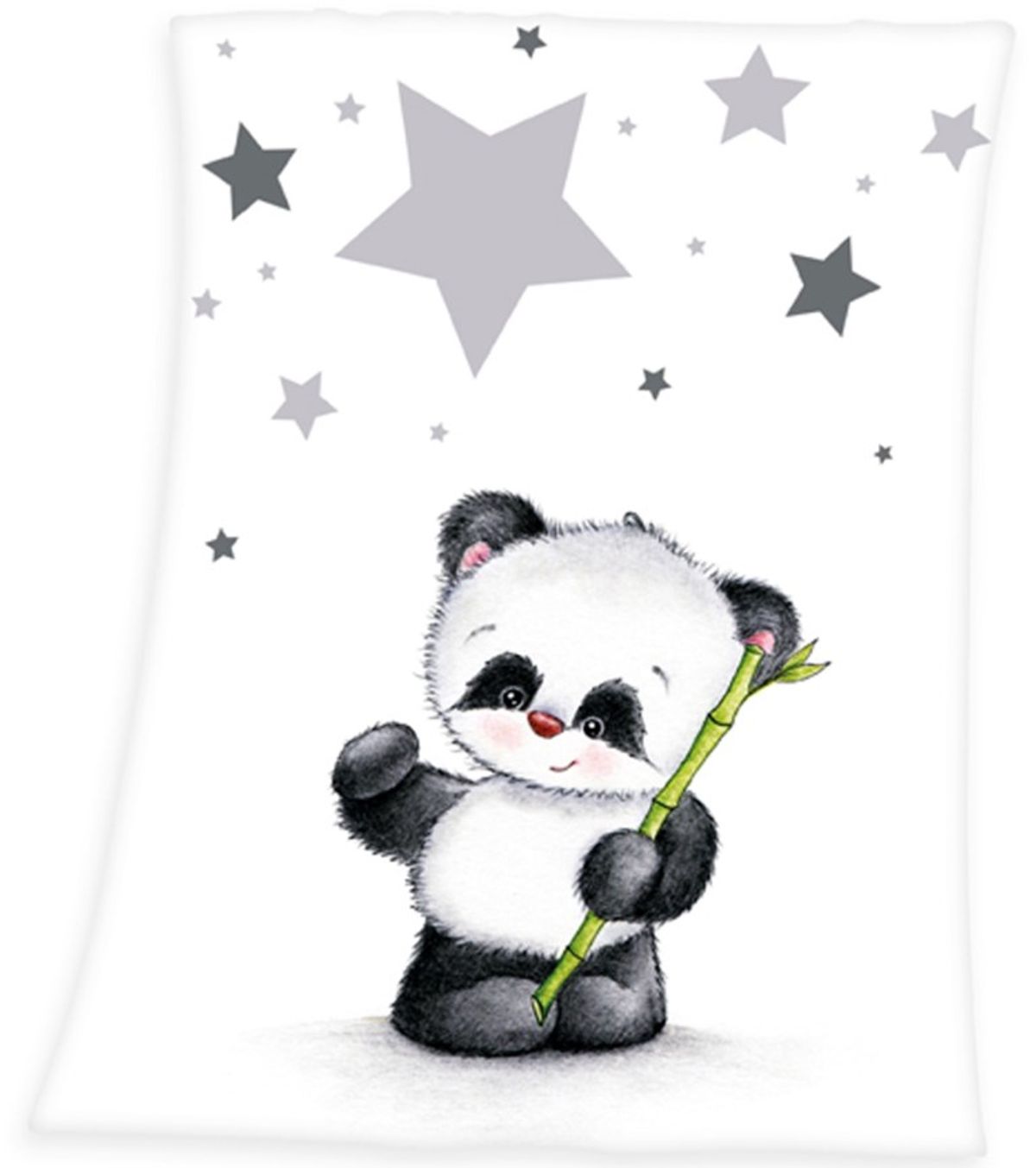 Babybest Panda Fleece tæppe - 75 x 100 cm