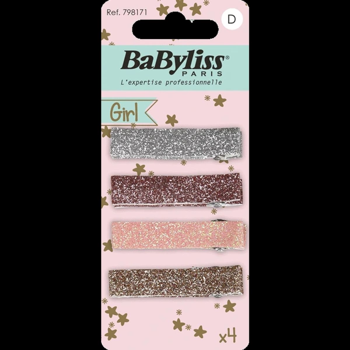 BaByliss KIDS Glitter Hair Grips (1717) 4 Pieces