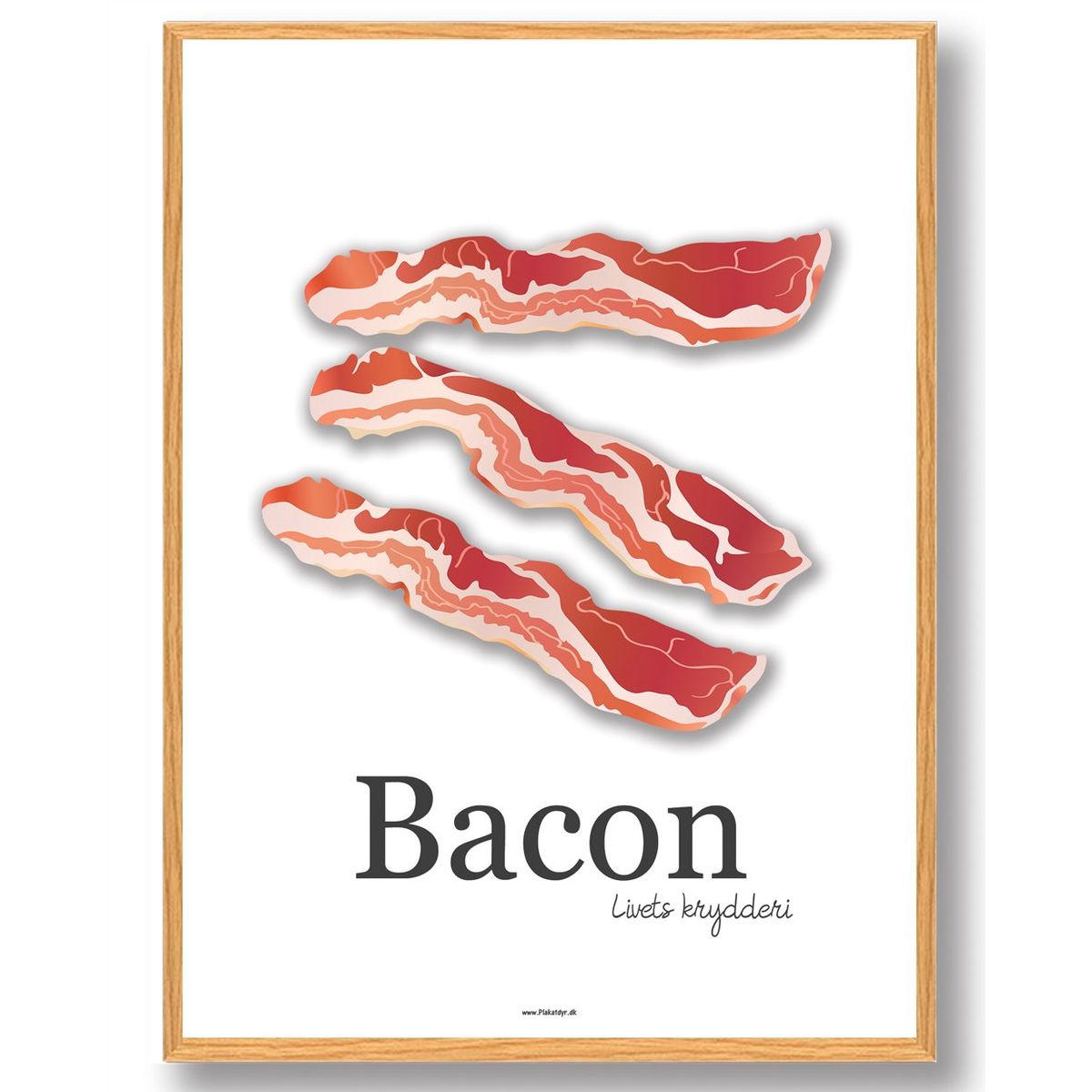 Bacon - køkkenplakat (Størrelse: S - 21x29,7cm (A4))