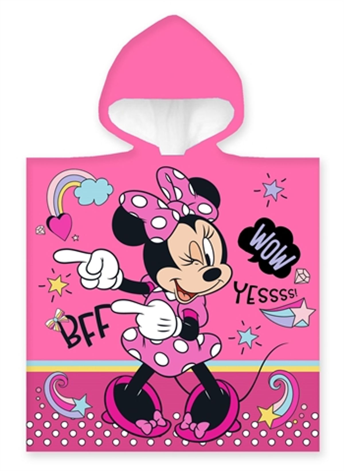 Badeponcho - Børnehåndklæde - 50x100 cm - Minnie Mouse BFF - 100% Bomuld