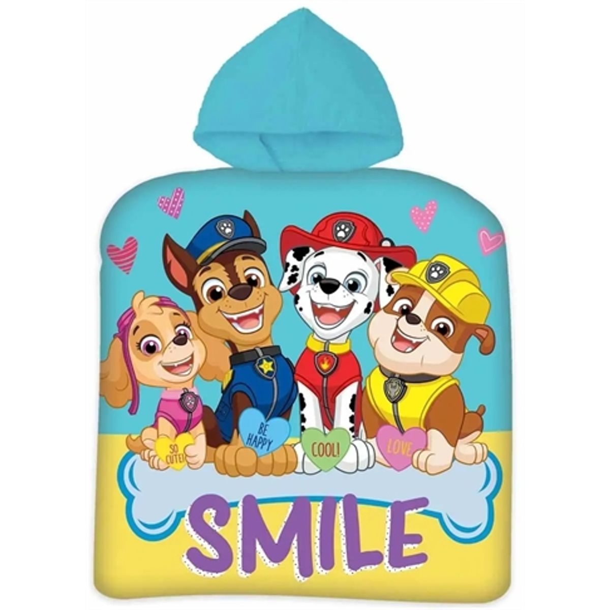 Badeponcho - Børnehåndklæde - Paw Patrol Smile - 50x100 cm - 100% Bomuld