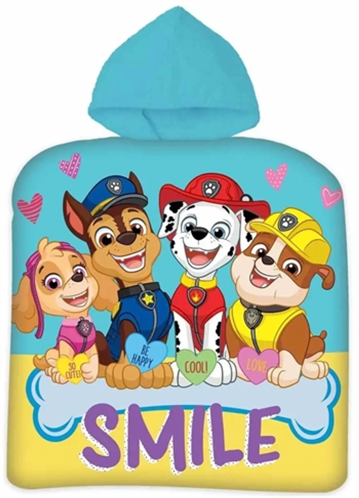 Badeponcho - Børnehåndklæde - Paw Patrol Smile - 50x100 cm - 100% Bomuld