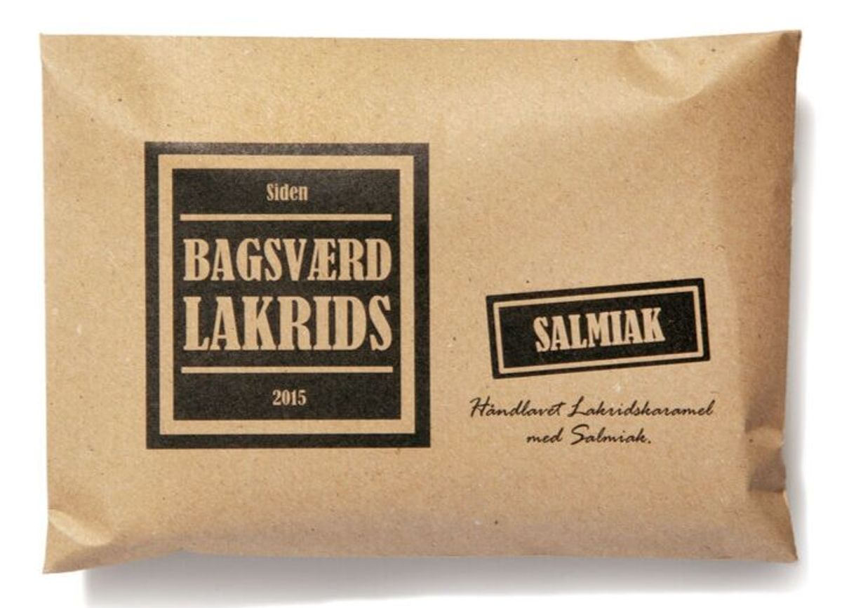 Bagsværd Lakrids Hel Plade Lakrids "Salmiak", 160g.