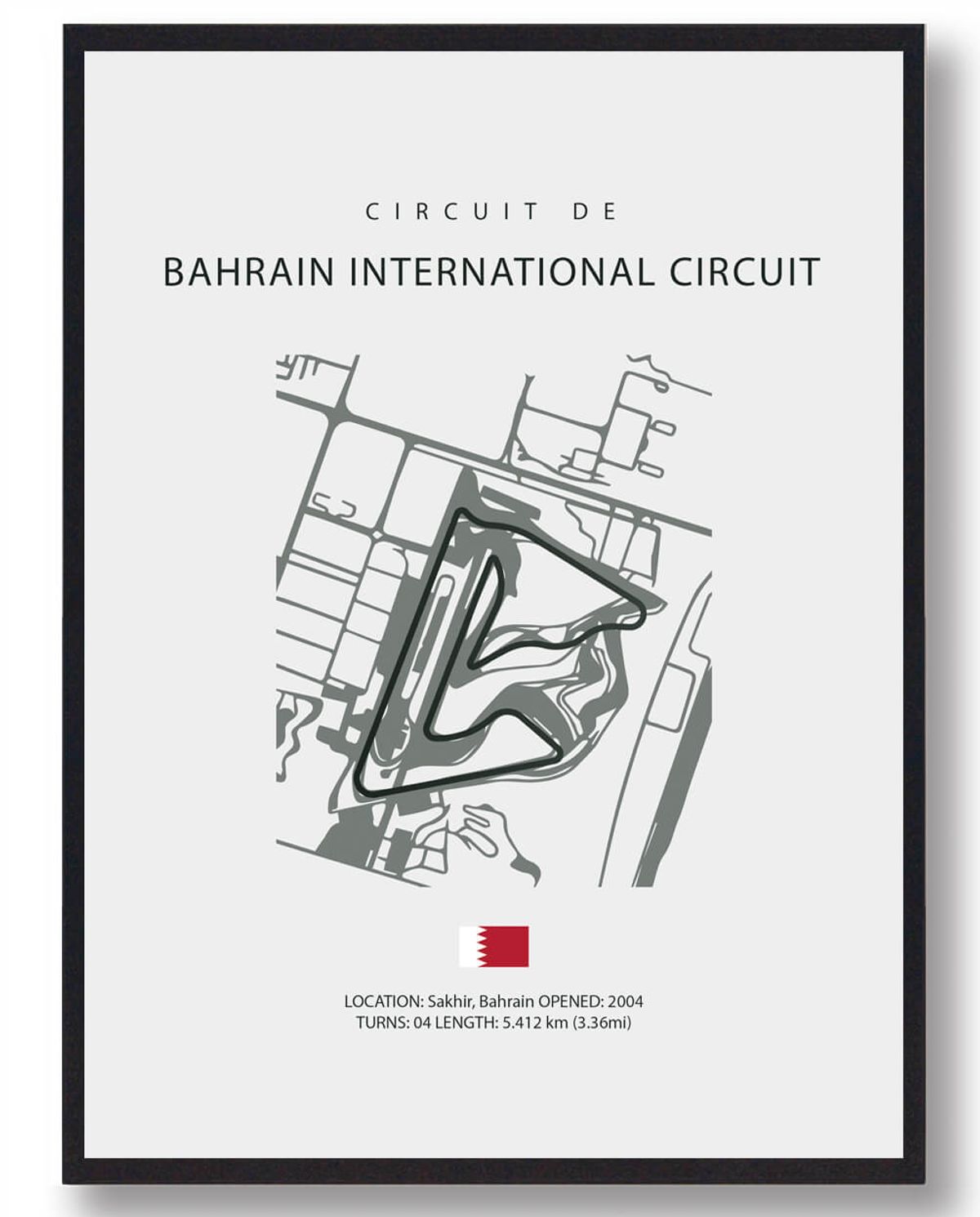 Bahrain International Circuit - Formel 1 plakat (Størrelse: L - 50x70cm (B2))