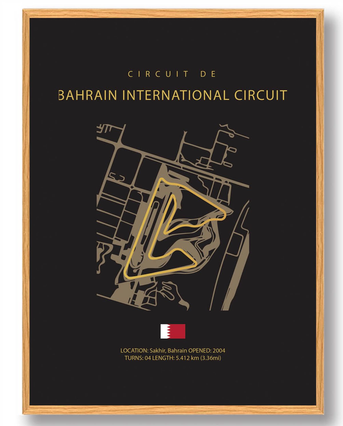 Bahrain International Circuit - Formel 1 plakat (Størrelse: L - 50x70cm (B2))