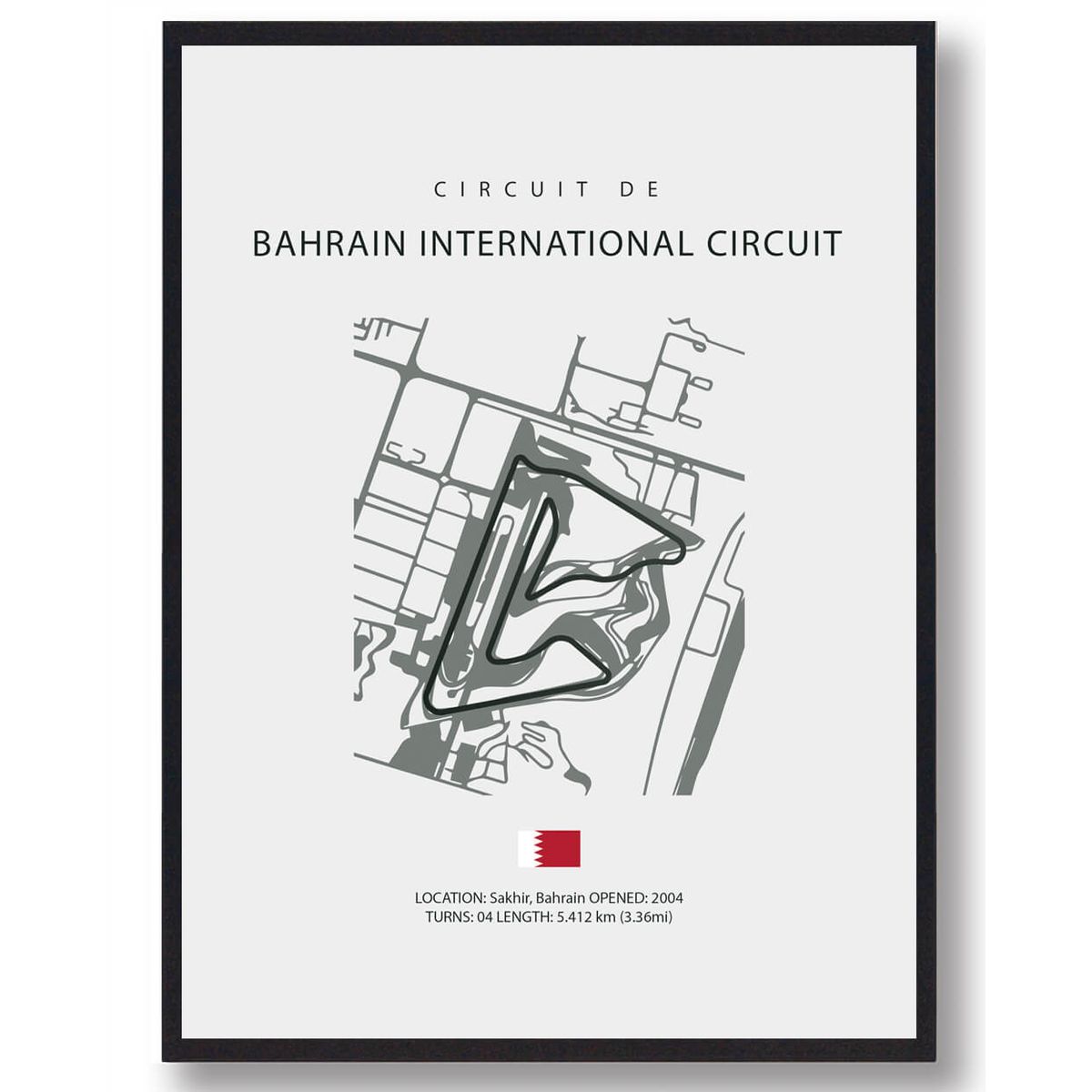 Bahrain International Circuit - Formel 1 plakat (Størrelse: S - 21x29,7cm (A4))