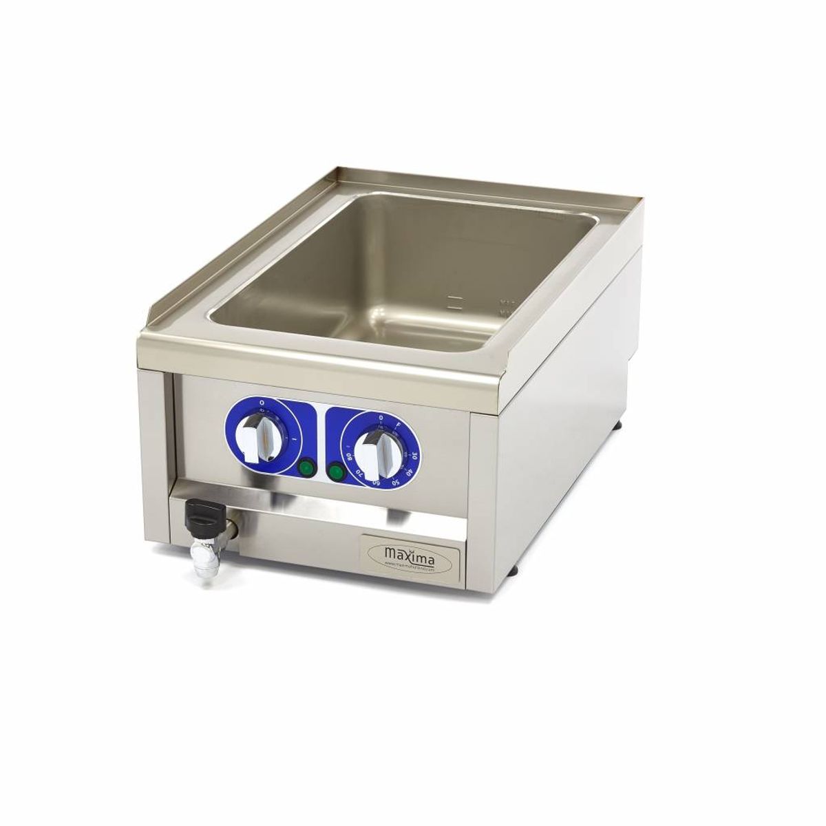 Bain Marie - Enkelt enhed - 60cm - med afløbshane - Elektrisk