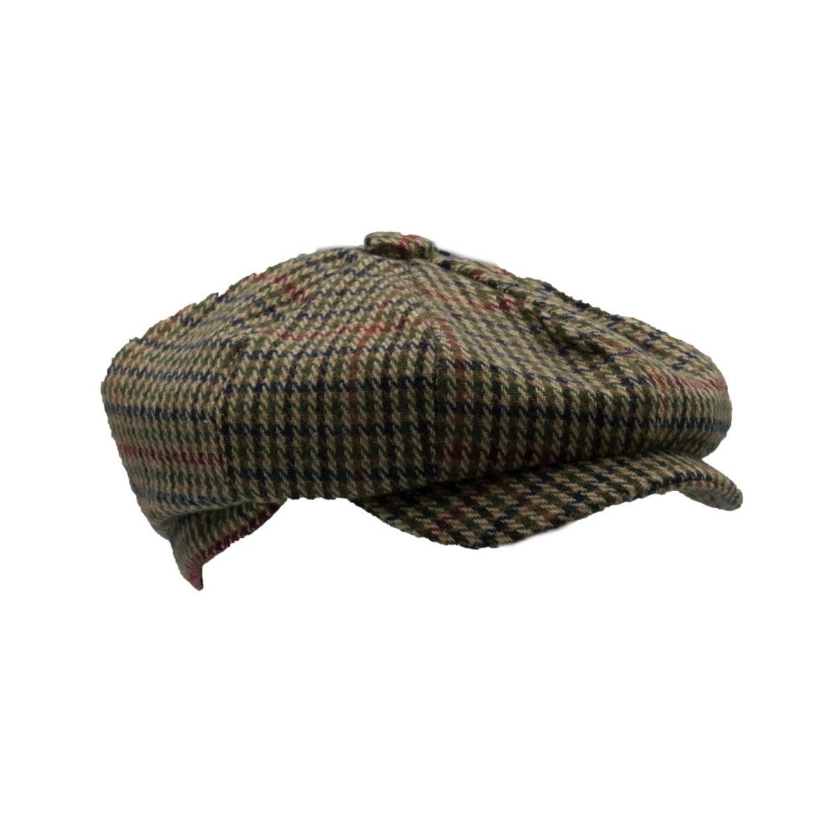 Bakerboy hat, brun ternet uldmix - L - 59 cm