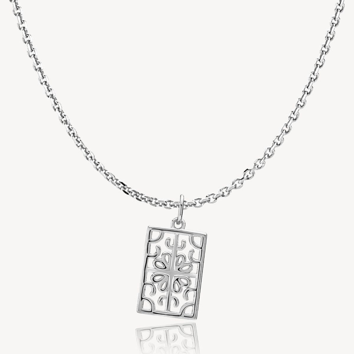 BALANCE - Chain with pendant shiny recycled silver 45 - 45