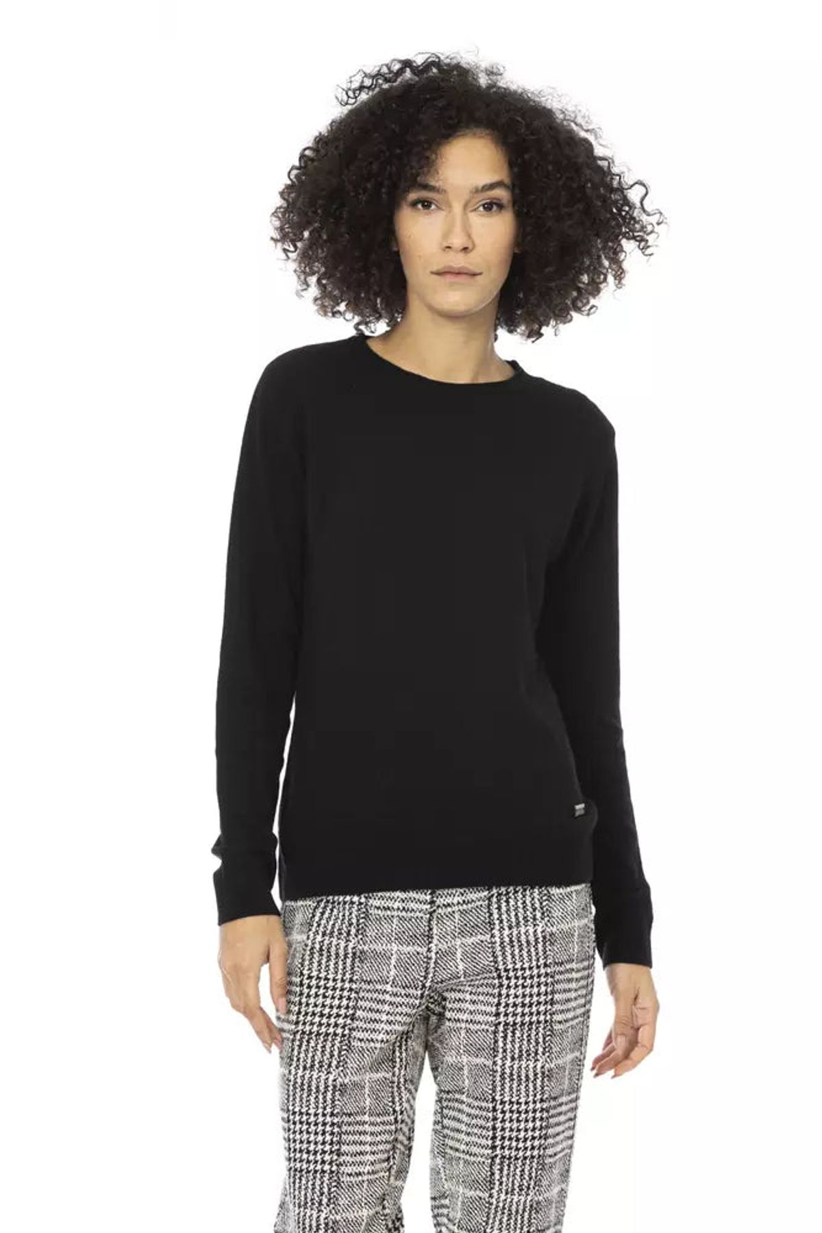 Baldinini Trend Black Wool Dame Sweater