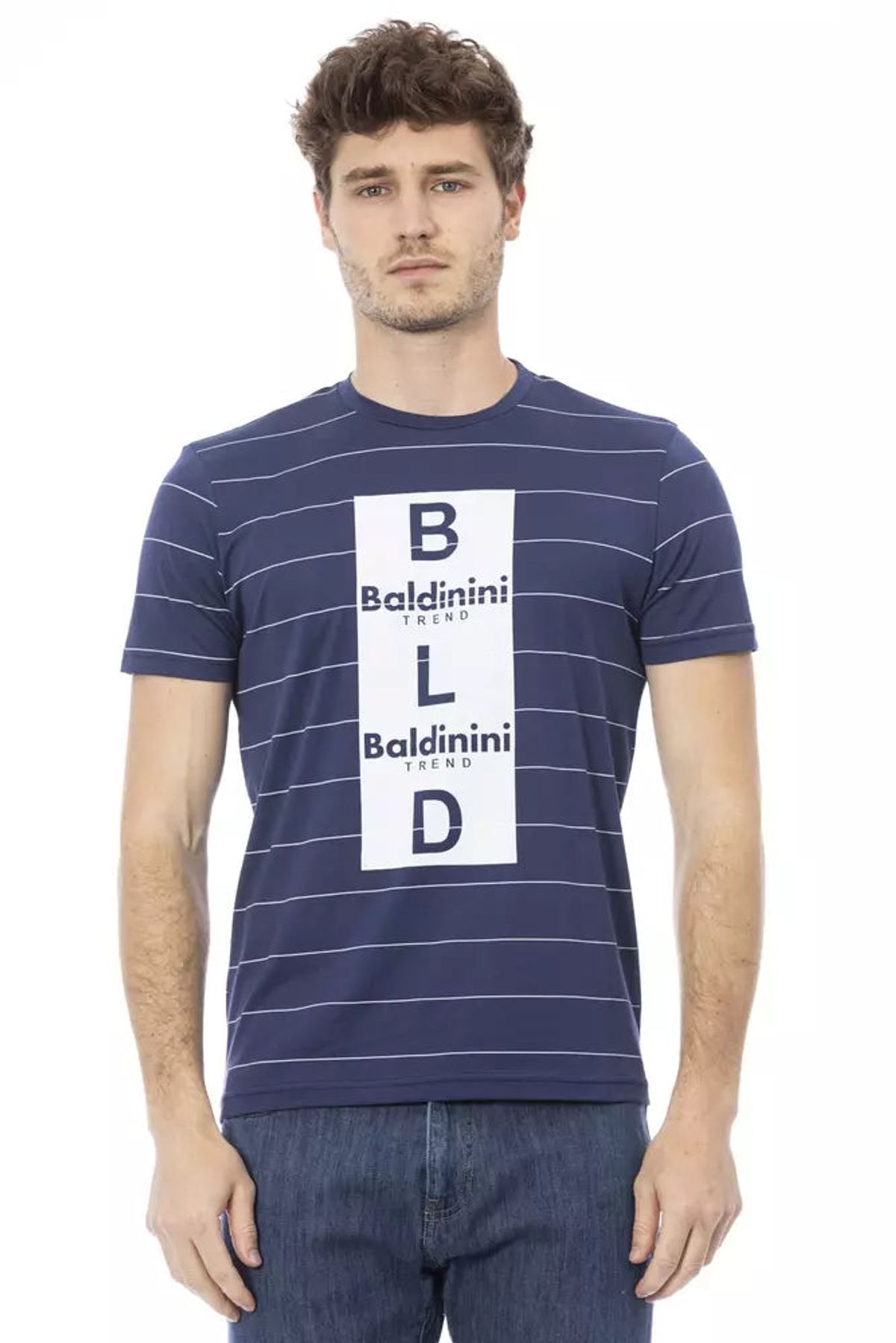 Baldinini Trend Blå Bomuld T-Shirt