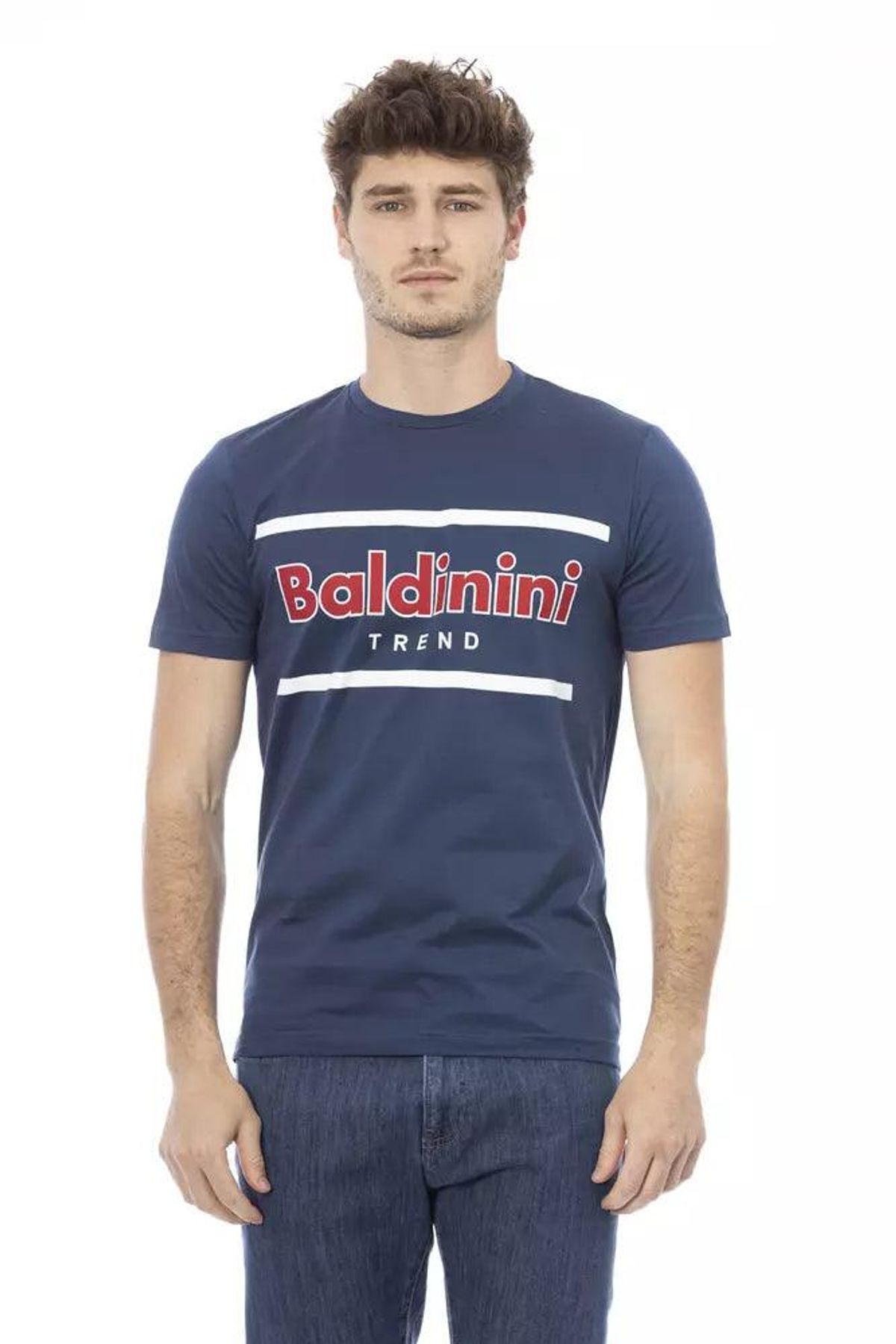 Baldinini Trend Blå Bomuld T-Shirt