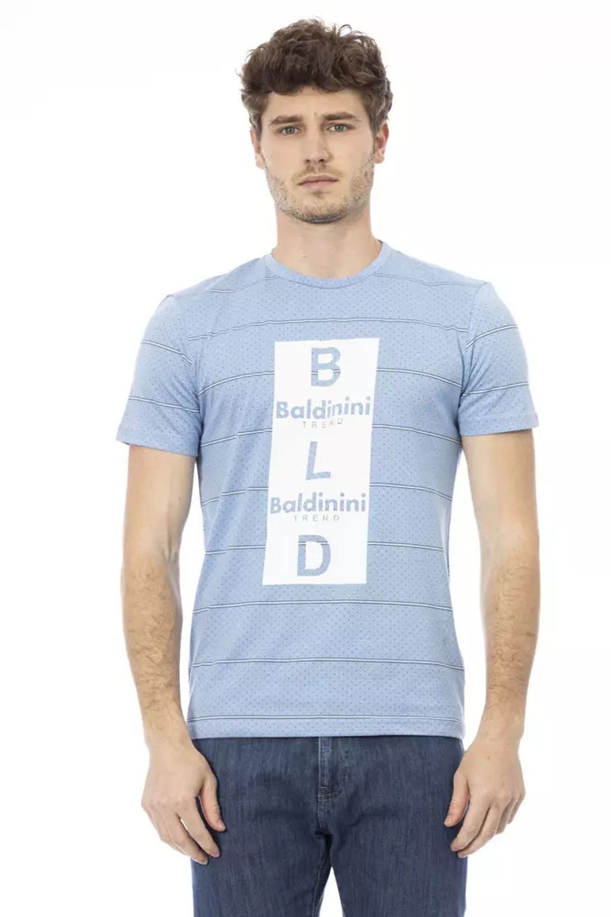 Baldinini Trend Blå Bomuld T-Shirt