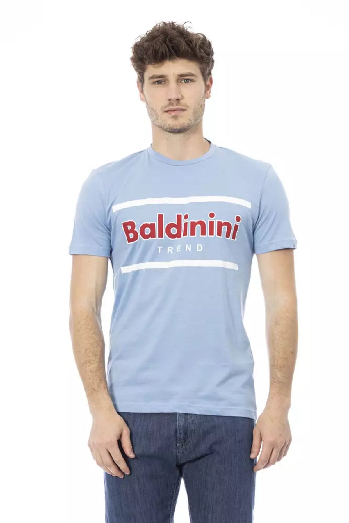 Baldinini Trend Blå Bomuld T-Shirt