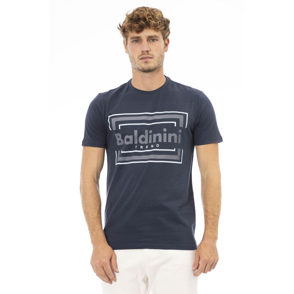 Baldinini Trend Blå Bomuld T-Shirt