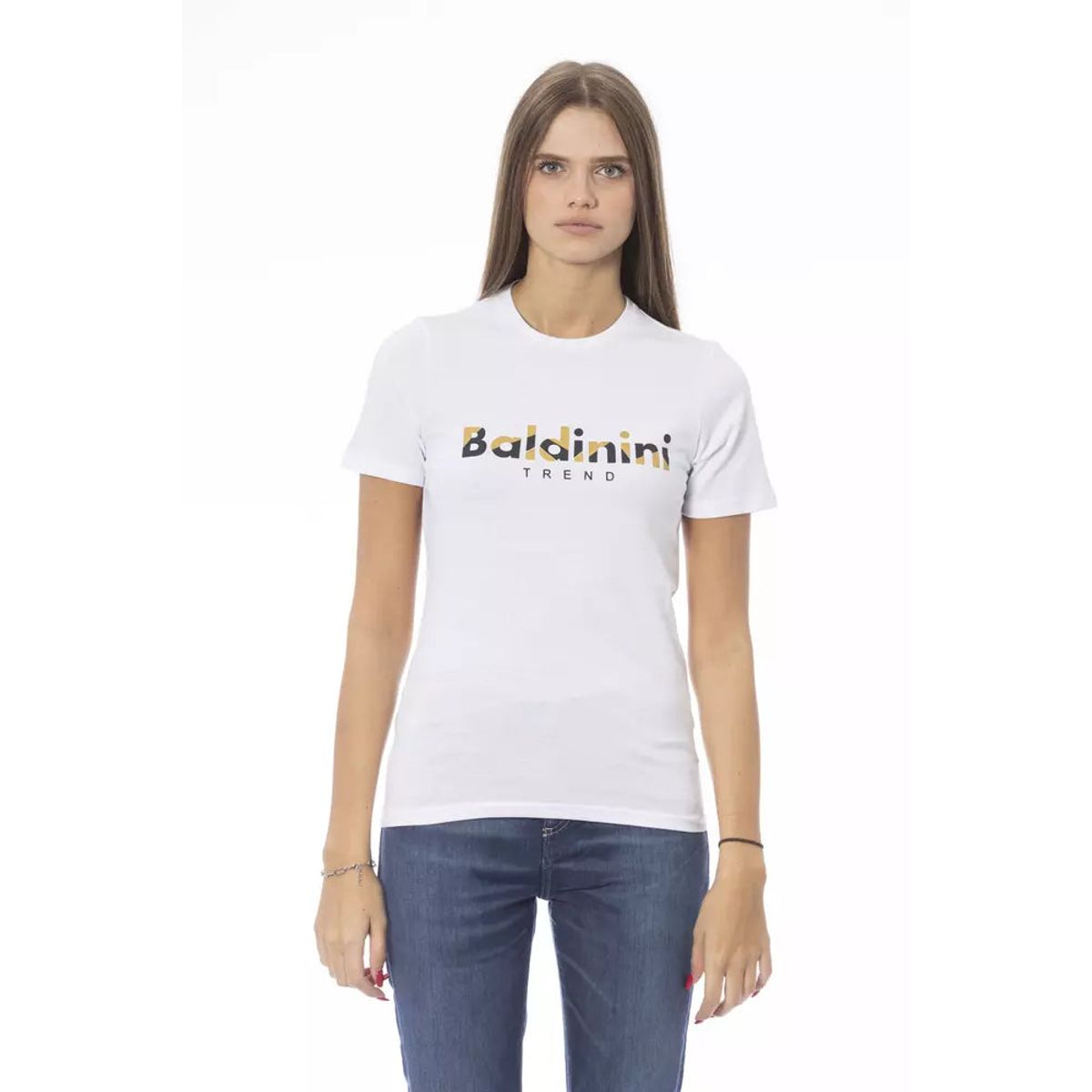 Baldinini Trend Crisp White Cotton Crew Neck Tee