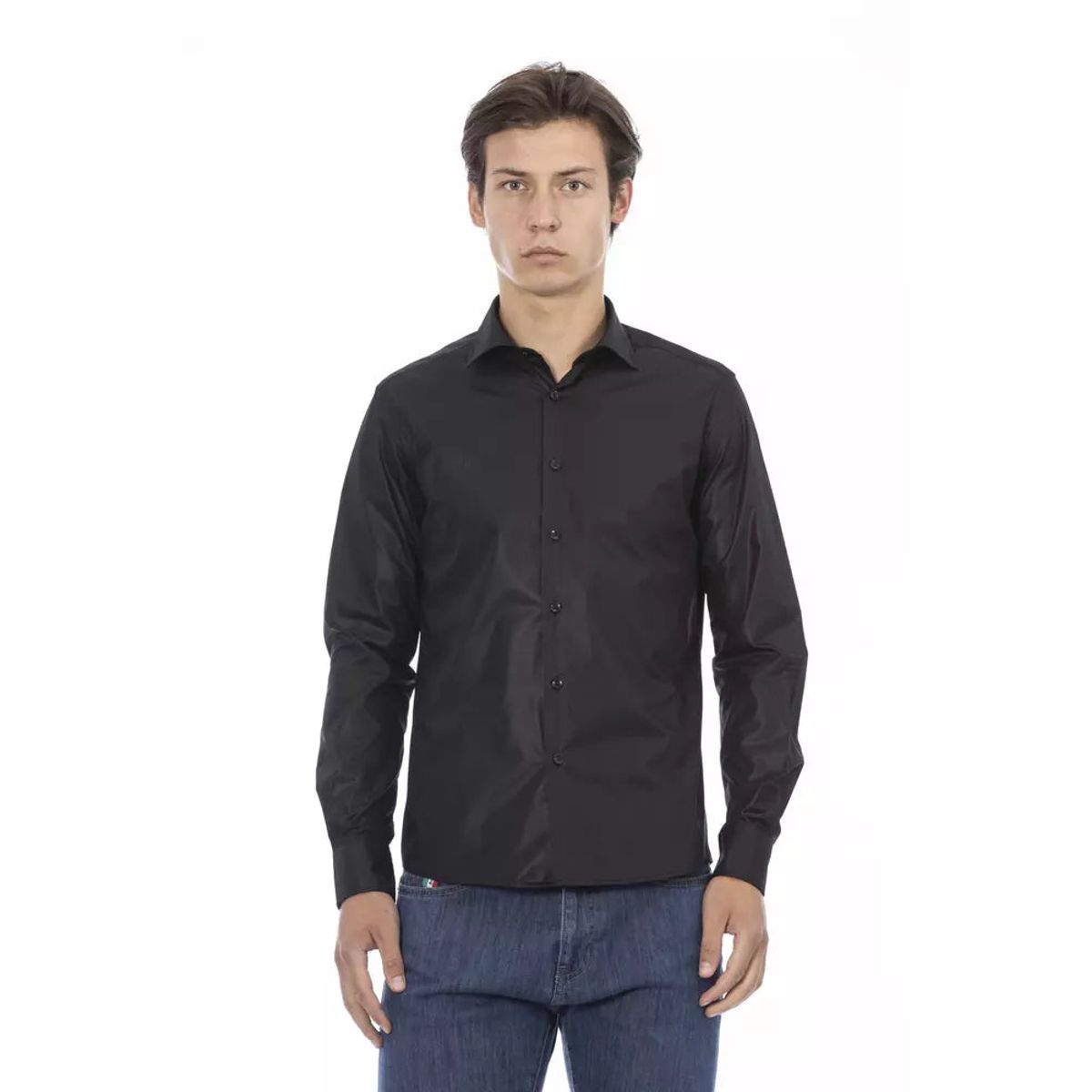 Baldinini Trend Elegant Black Italian Slim Fit Shirt