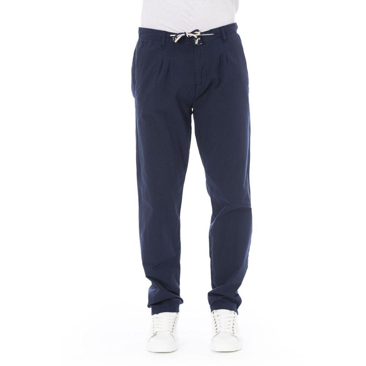 Baldinini Trend Elegant Blue Cotton Chino Trousers