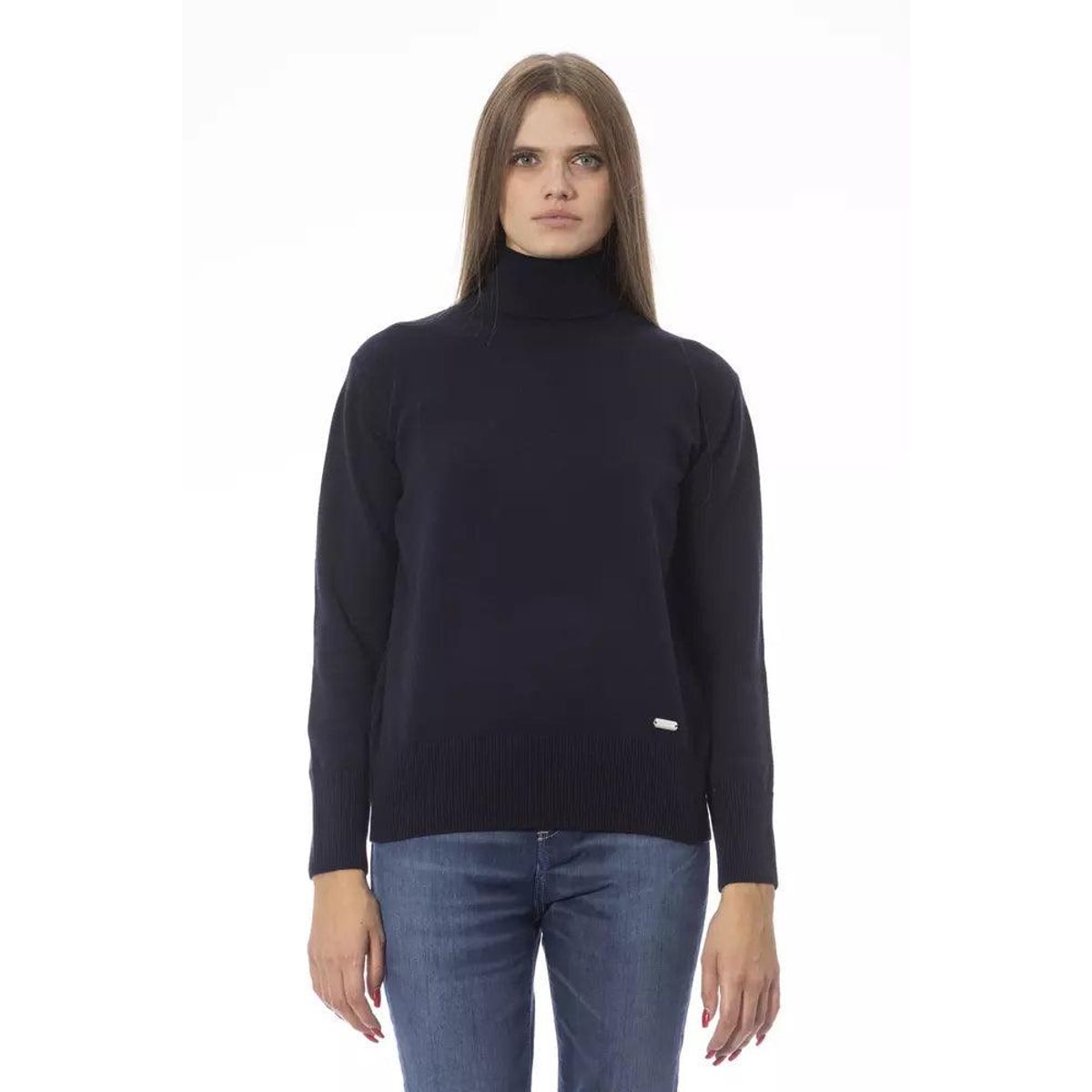 Baldinini Trend Elegant Blue Turtleneck Sweater