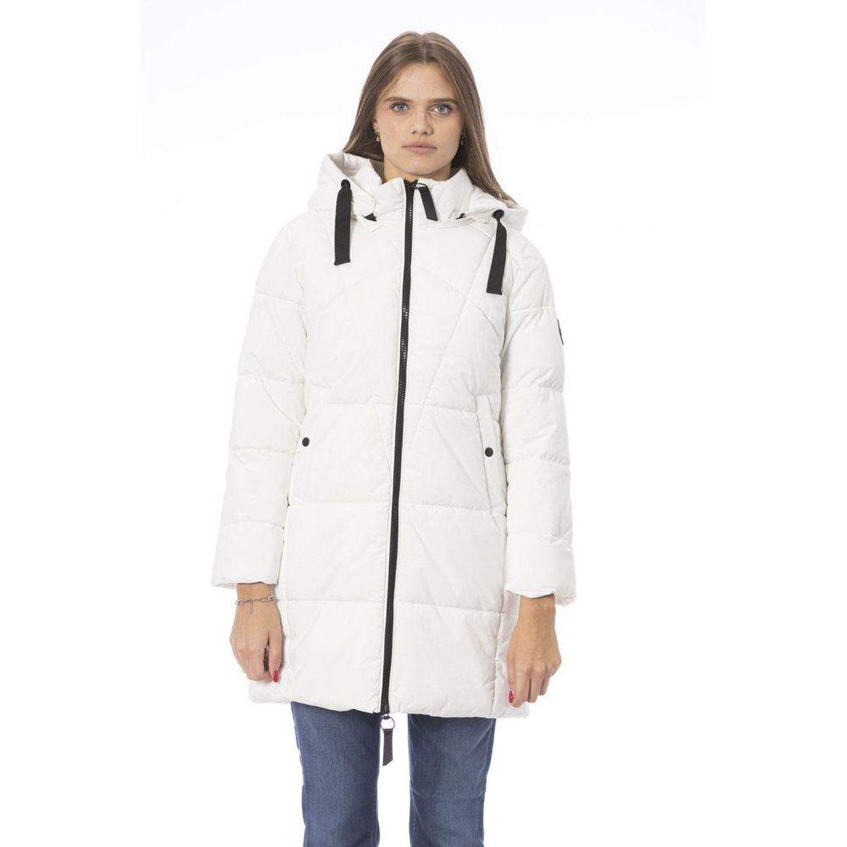 Baldinini Trend Elegant White Long Down Jacket for Dame