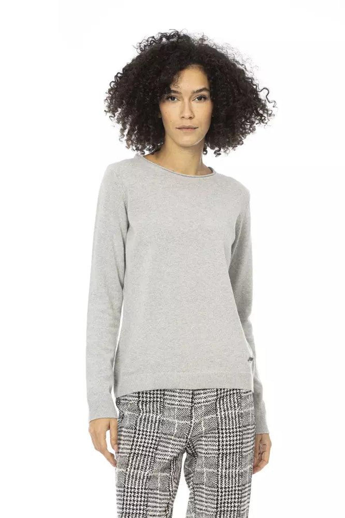 Baldinini Trend Gray Wool Dame Sweater