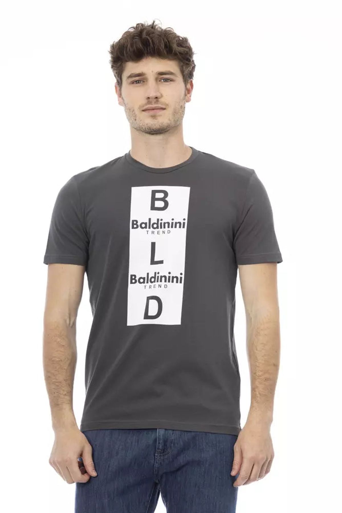 Baldinini Trend Grå Bomuld T-Shirt