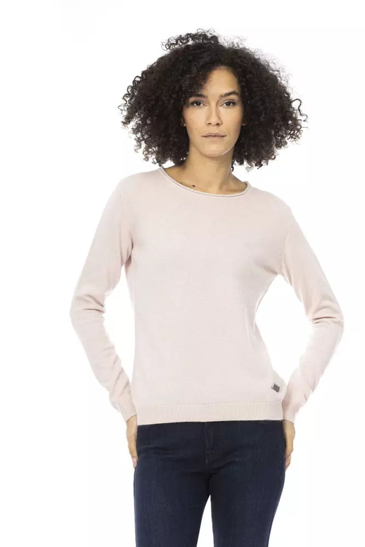 Baldinini Trend Pink Wool Dame Sweater