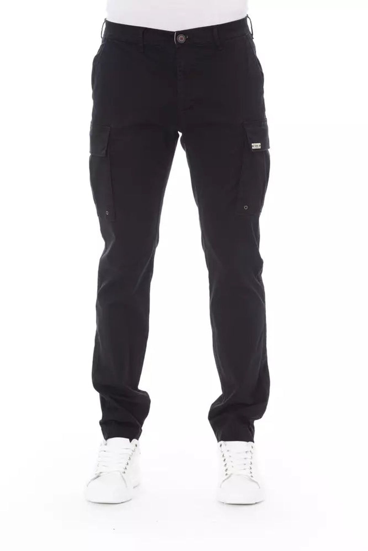 Baldinini Trend Sleek Black Cargo Trousers - Stretch Cotton Blend