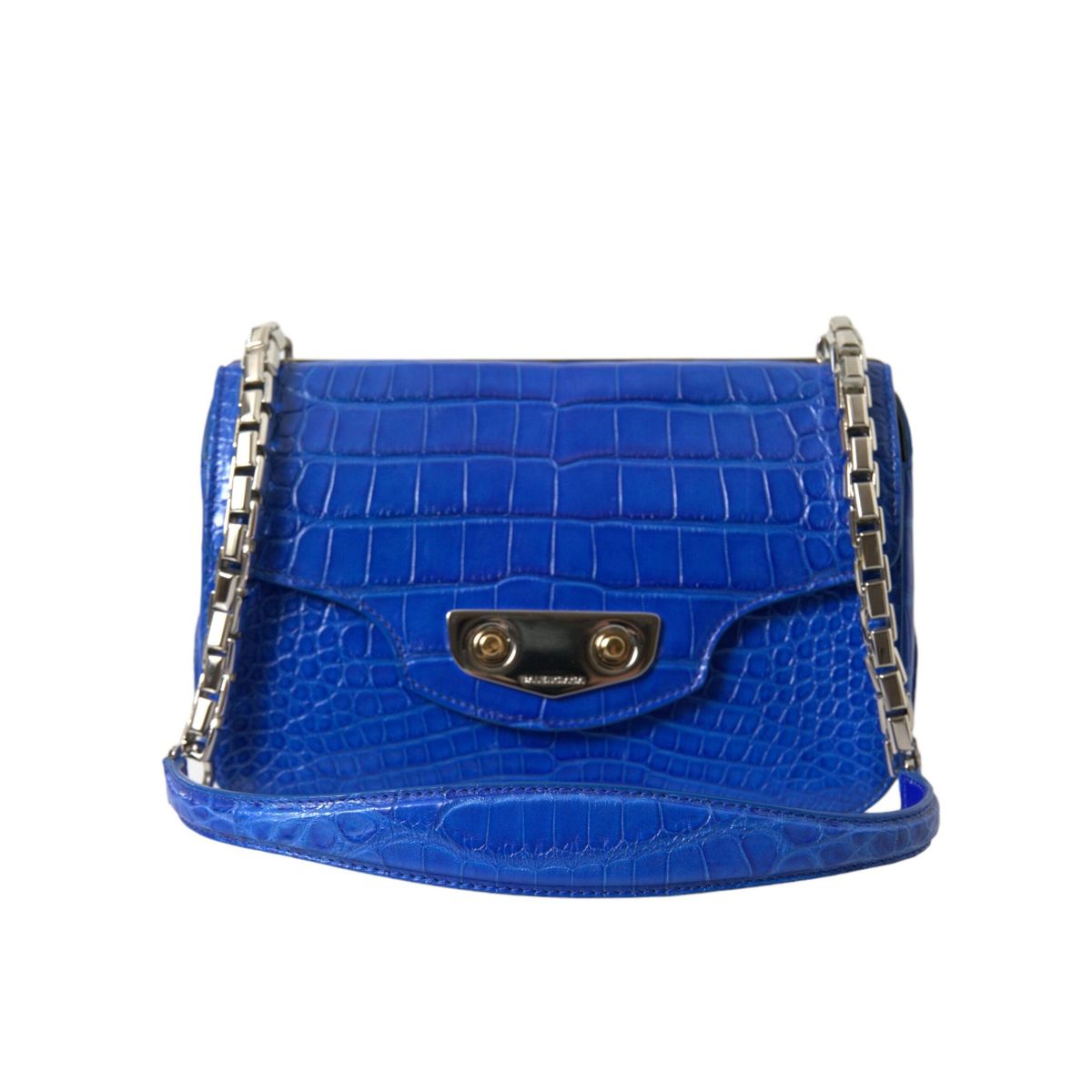 Balenciaga Alligator Skin Mini Shoulder Bag - Elegant Blue