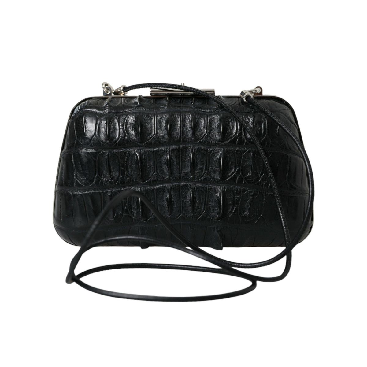 Balenciaga Elegant Crocodile Leather Evening Clutch