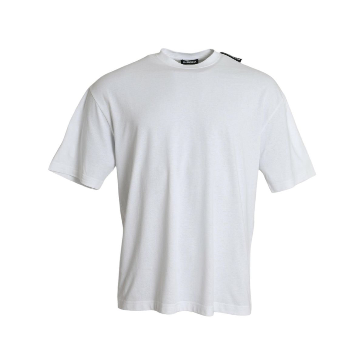 Balenciaga Off White Cotton Jersey Round Neck T-shirt