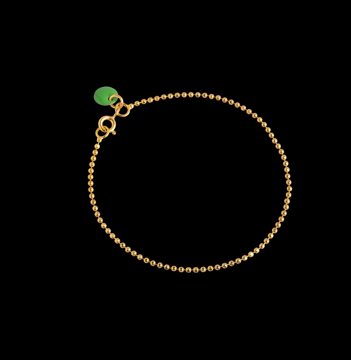 Ball Chain Green Forgyldt Sølv Armbånd fra Enamel med Emalje