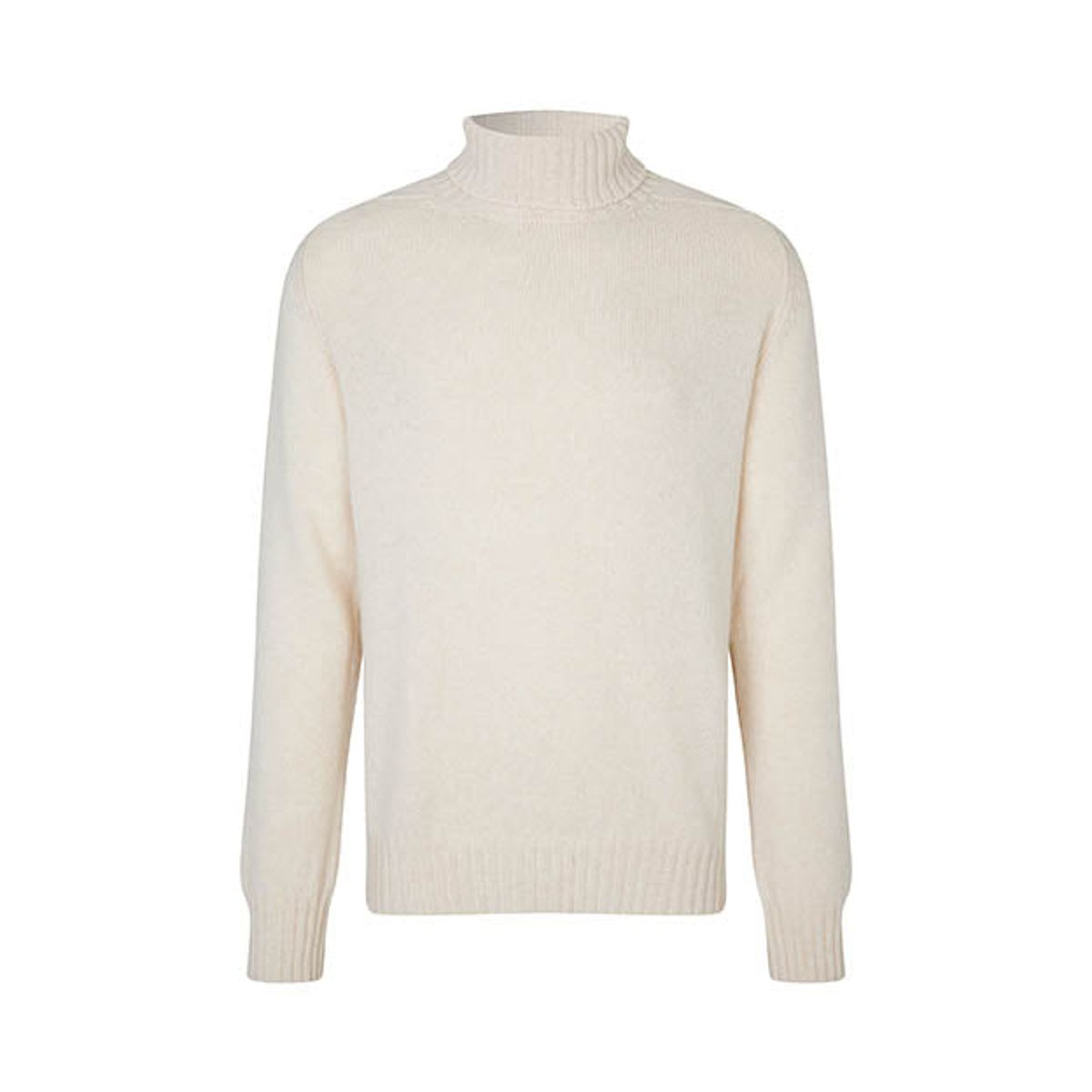 Ballater Roll Neck rullekravesweater, Almond White, Geelong lammeuld - XL