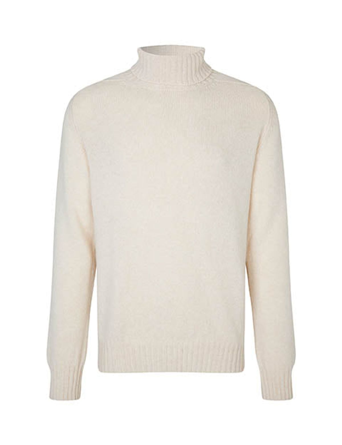 Ballater Roll Neck rullekravesweater, Almond White, Geelong lammeuld - XS