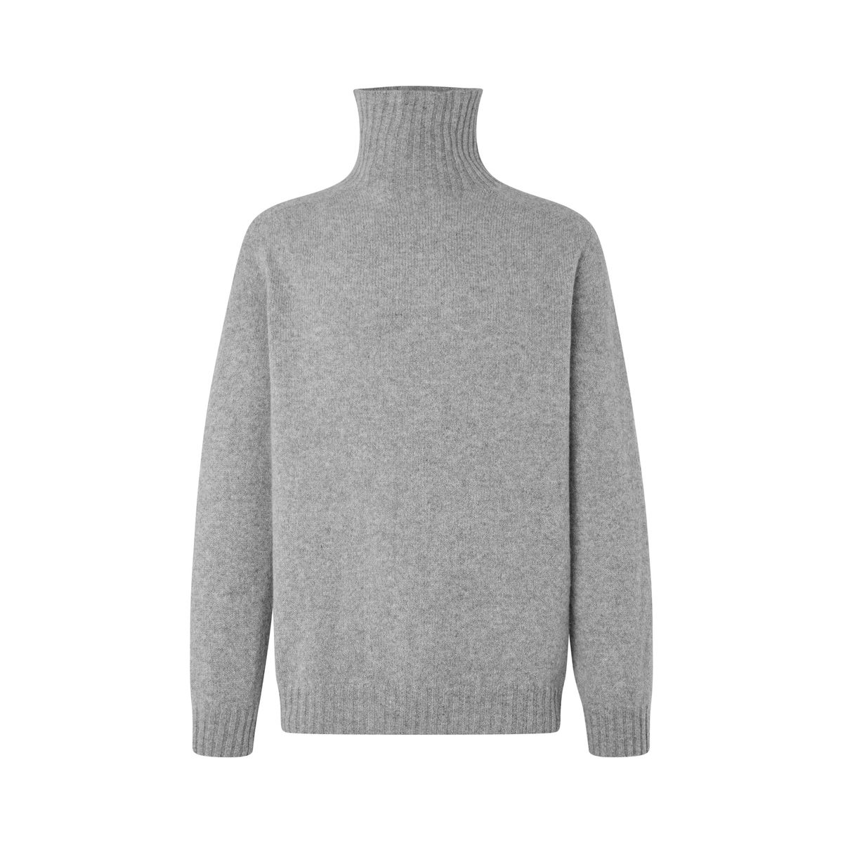 Ballater Roll Neck rullekravesweater, Flannel Grey, Geelong lammeuld - L