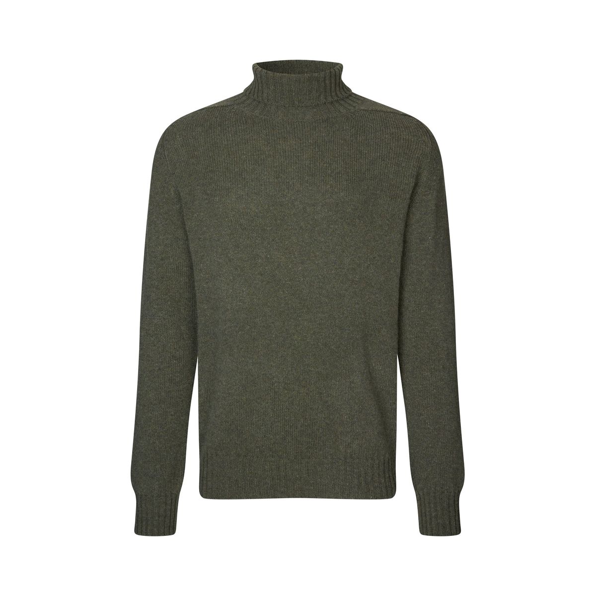 Ballater Roll Neck rullekravesweater, Loden Green, Geelong lammeuld - L