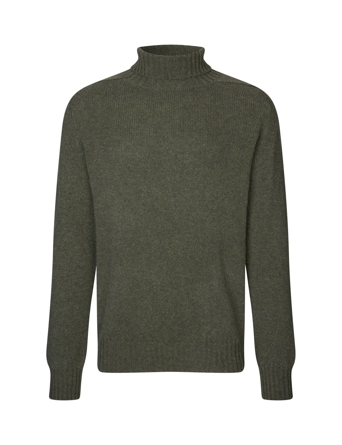 Ballater Roll Neck rullekravesweater, Loden Green, Geelong lammeuld - XS