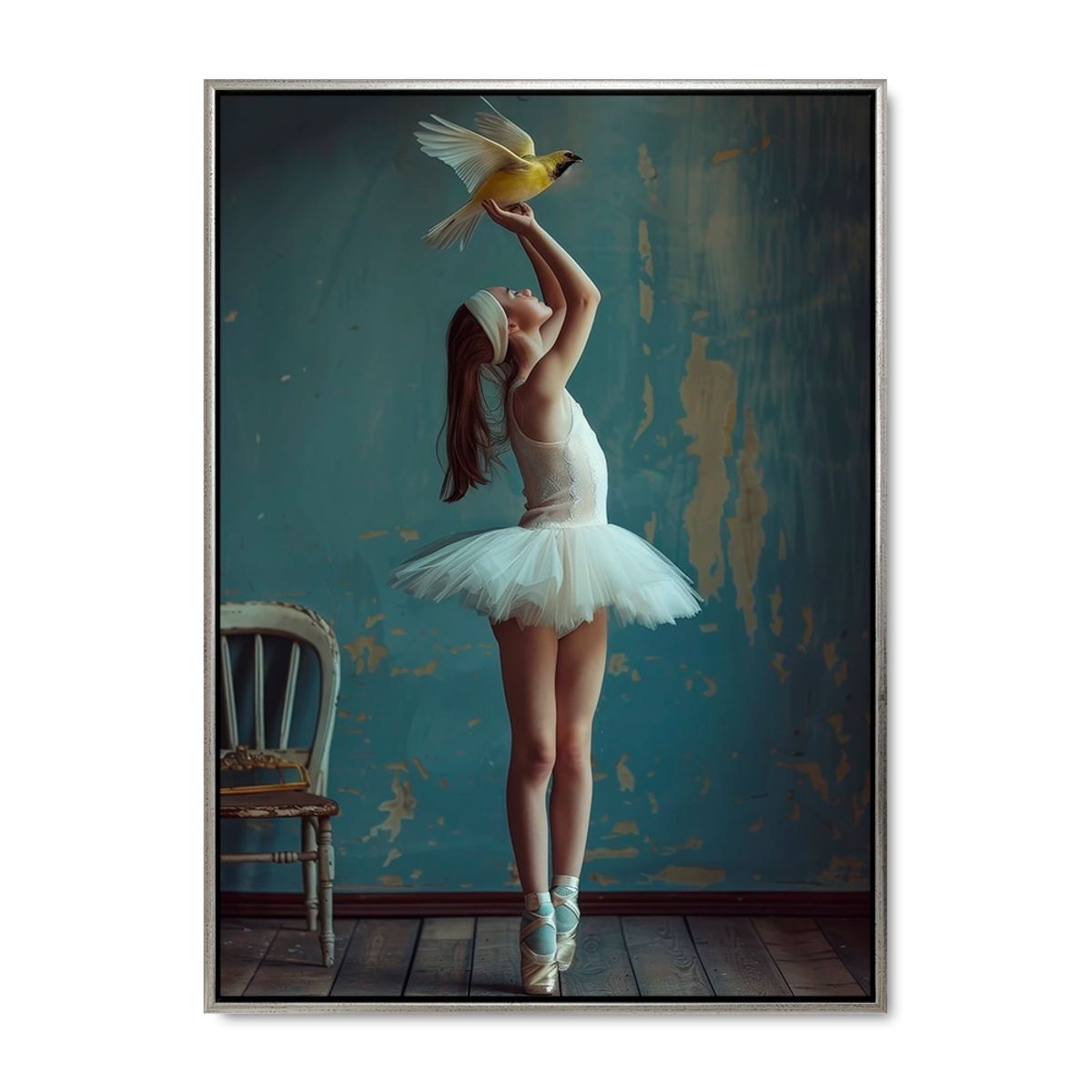 Ballerina's Dream - 90x120 cm. - Sølv ramme