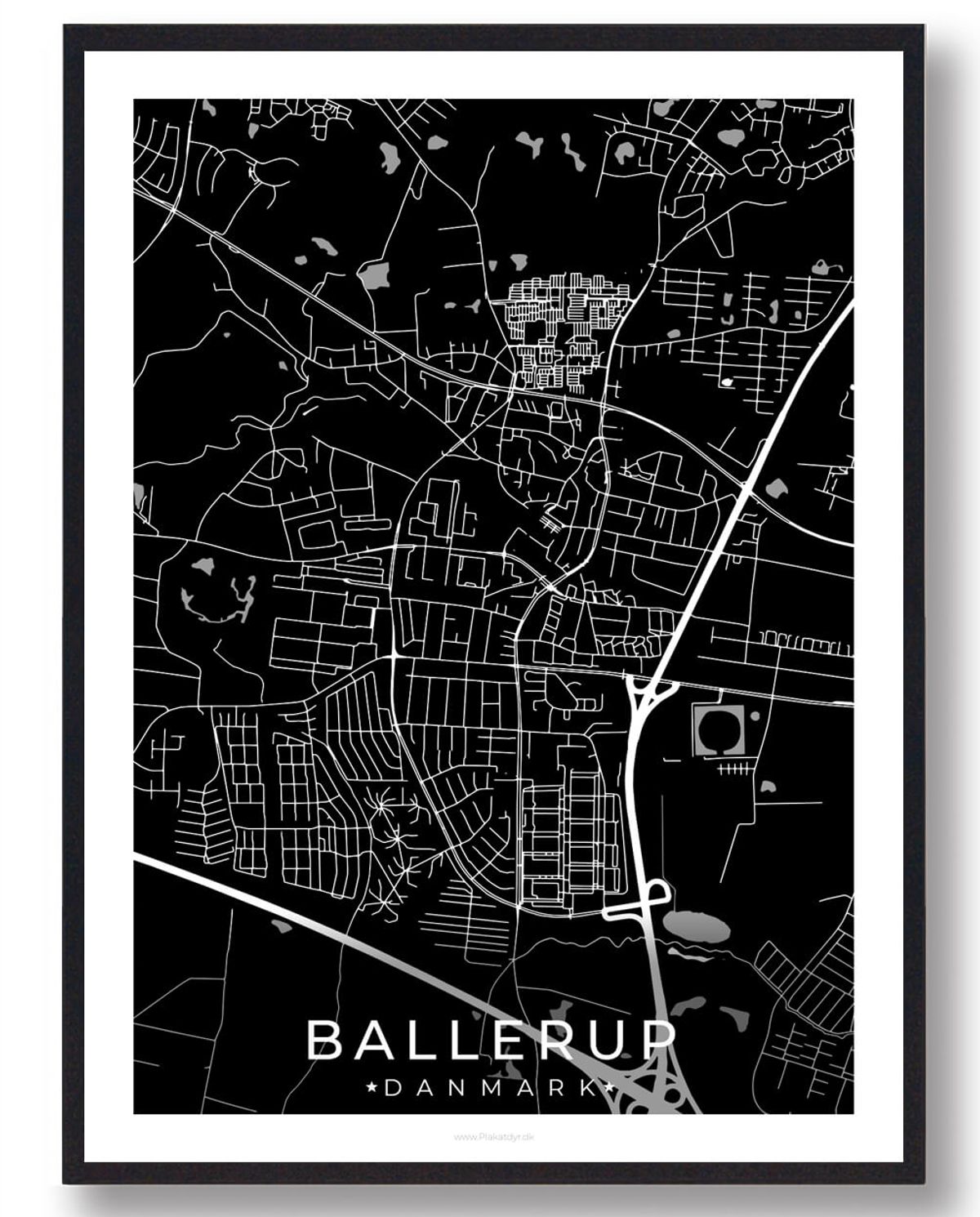 Ballerup by plakat - sort (Størrelse: L - 50x70cm (B2))