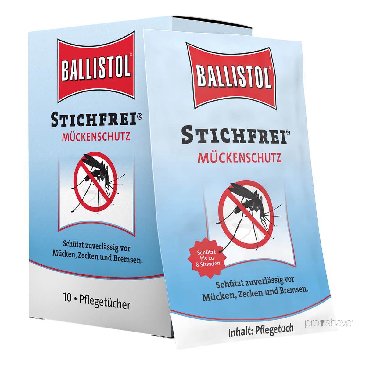 Ballistol Sting-Free Wipe-box, 10 stk.