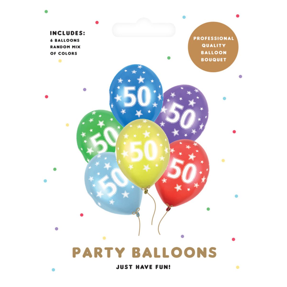 Ballon 50 metallic mix 6-pk