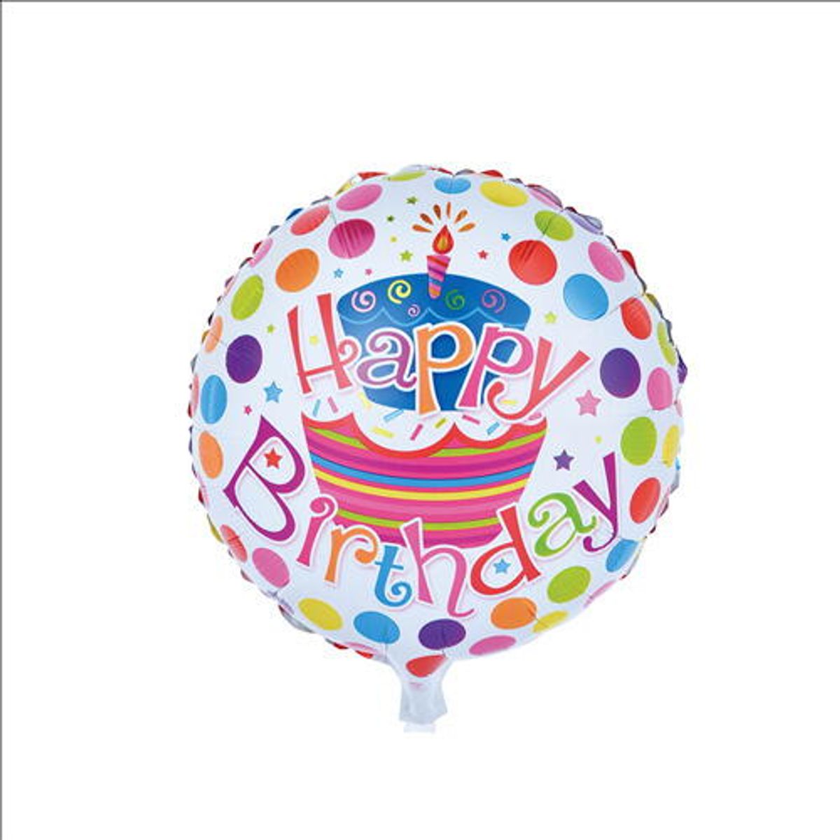 Ballon "Happy Birthday" 45 Cm. Flerfarvet