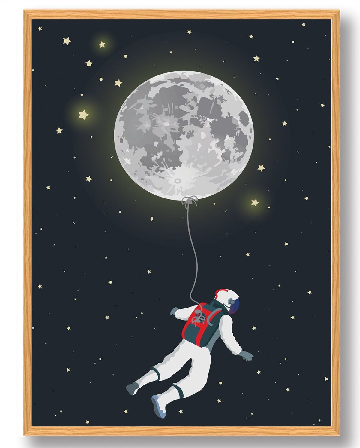 Ballon spaceman - plakat (Størrelse: L - 50x70cm (B2))