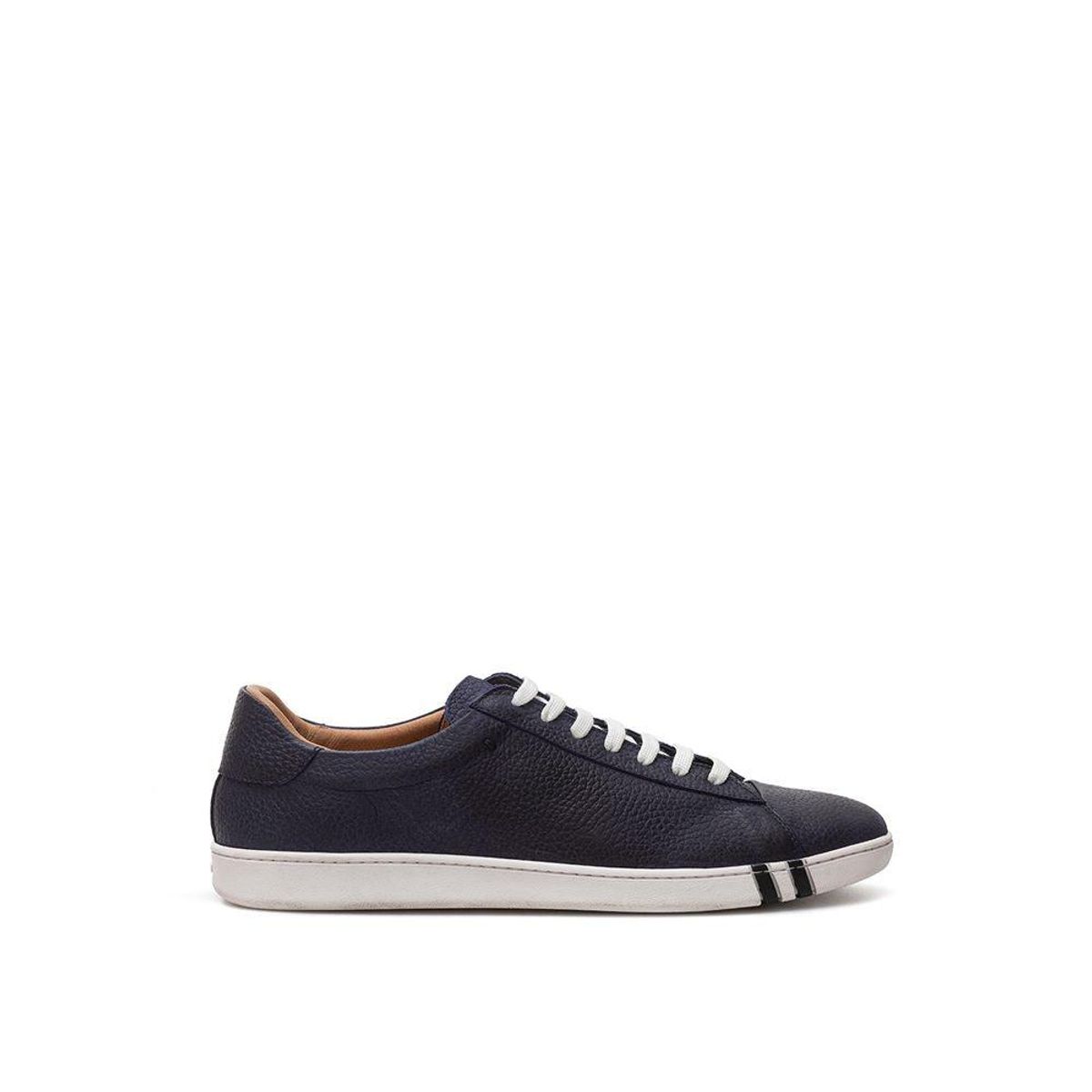 Bally Elegant Blue Leather Sneakers For Herre